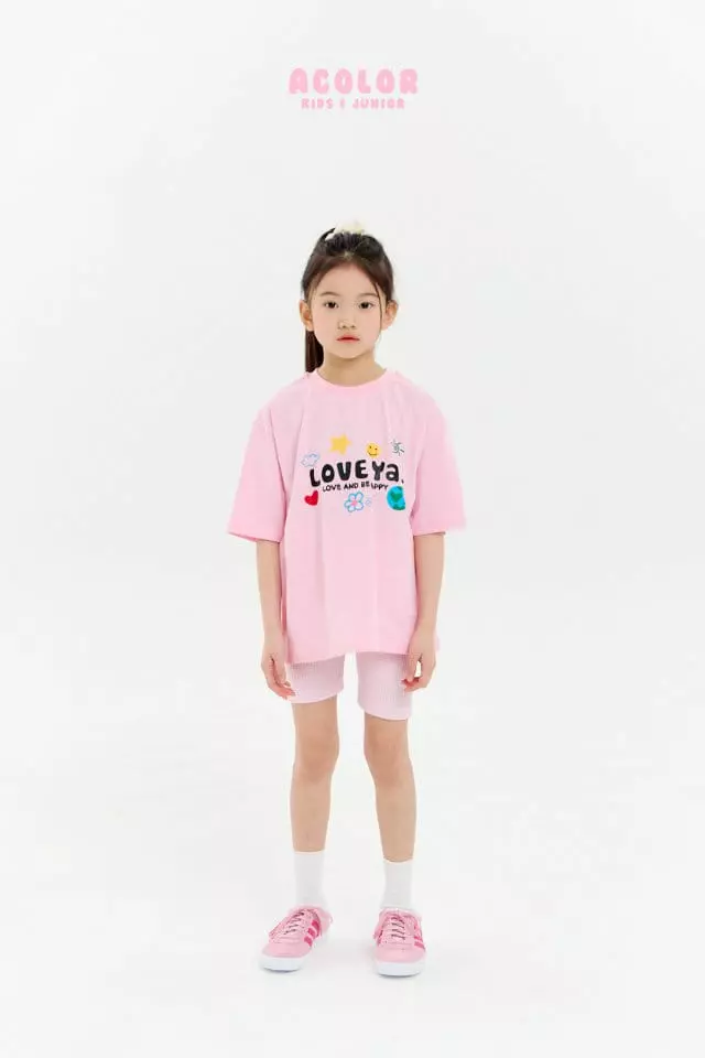 Acolor - Korean Children Fashion - #kidzfashiontrend - Love Ya Short Sleeves Tee - 6