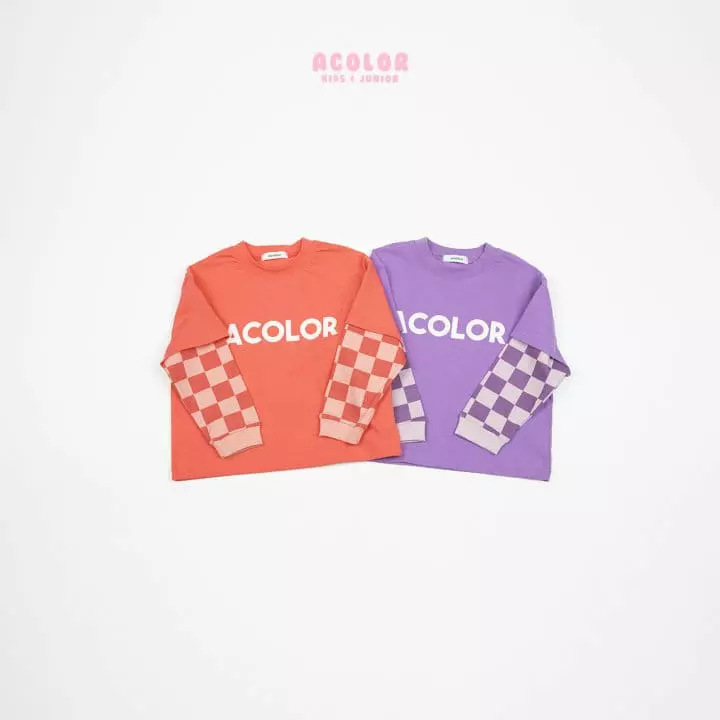 Acolor - Korean Children Fashion - #magicofchildhood - Check Board Layered Tee - 11