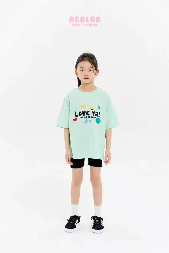 Acolor - Korean Children Fashion - #magicofchildhood - Love Ya Short Sleeves Tee - 9