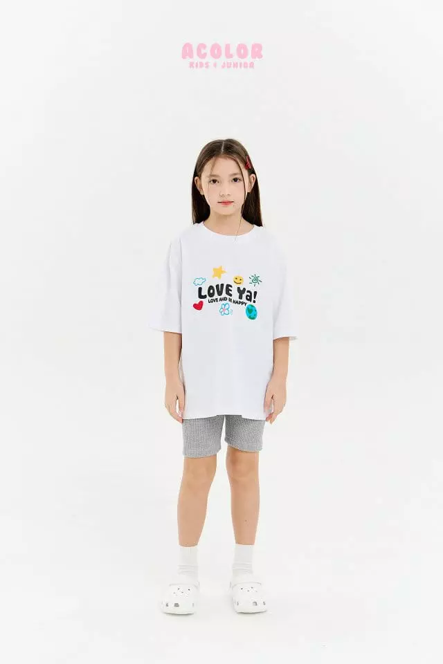 Acolor - Korean Children Fashion - #prettylittlegirls - Love Ya Short Sleeves Tee - 11