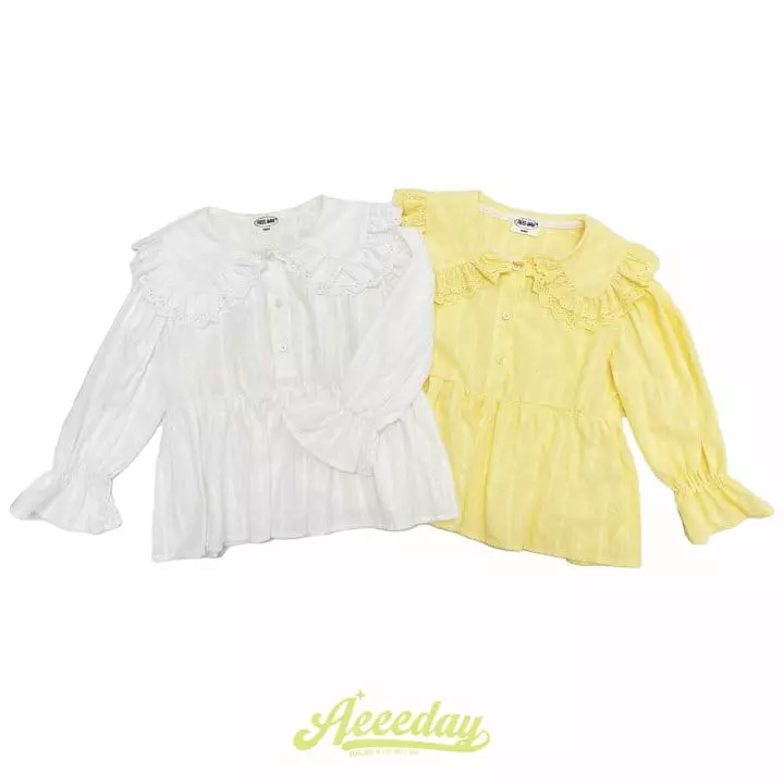 Aeeeday - Korean Children Fashion - #childofig - Lace Collar Blouse - 8