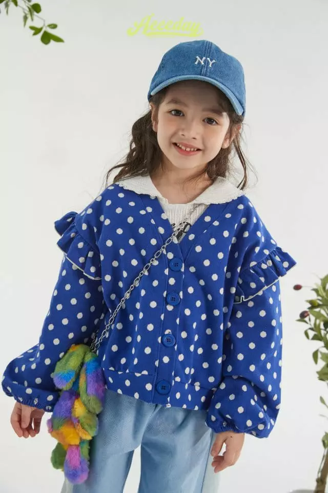 Aeeeday - Korean Children Fashion - #prettylittlegirls - Dot Frill Cardigan - 4