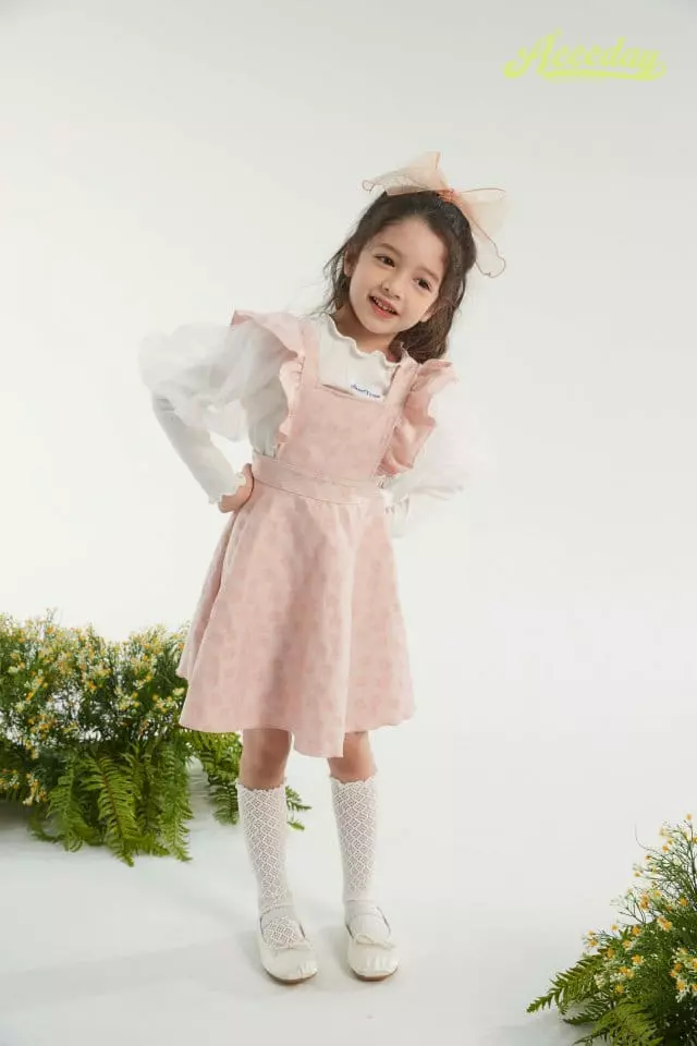 Aeeeday - Korean Children Fashion - #designkidswear - Flower Frill One-piece - 2