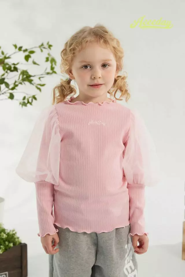Aeeeday - Korean Children Fashion - #kidsstore - Mesh Puff Tee - 3