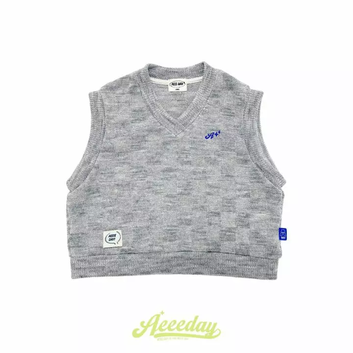 Aeeeday - Korean Children Fashion - #kidsstore - Chess Knit Vest - 10