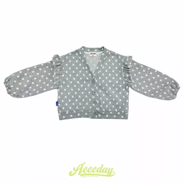 Aeeeday - Korean Children Fashion - #kidzfashiontrend - Dot Frill Cardigan - 12