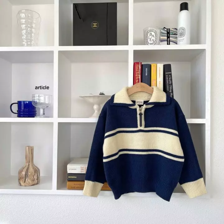 Article - Korean Children Fashion - #minifashionista - Autumn Collar Knit Tee - 6