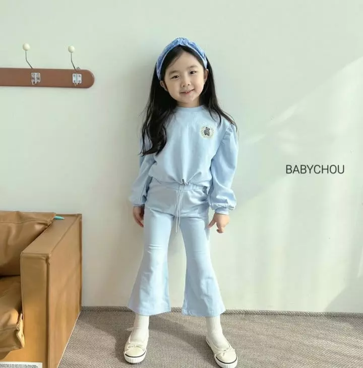 Babychou - Korean Children Fashion - #designkidswear - Peach Bear Top Bottom Set - 12