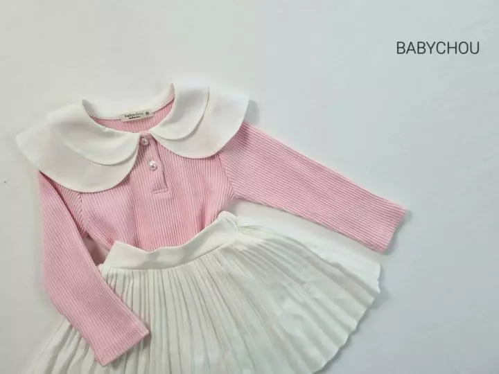 Babychou - Korean Children Fashion - #kidzfashiontrend - Twice Collar Tee - 8