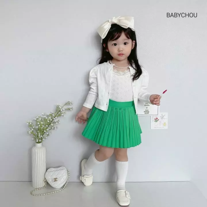 Babychou - Korean Children Fashion - #Kfashion4kids - Heart Cardigan Set - 4