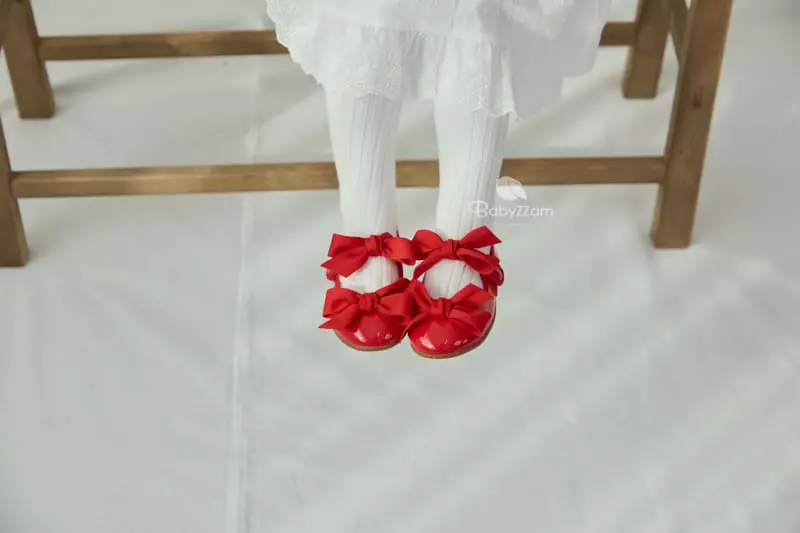 Babyzzam - Korean Children Fashion - #discoveringself - Two Ribbon Flats - 2