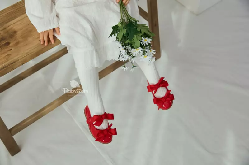 Babyzzam - Korean Children Fashion - #fashionkids - Two Ribbon Flats - 3
