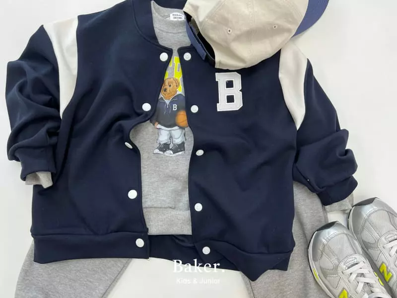 Baker - Korean Children Fashion - #minifashionista - University Bear Top Bottom Set - 9