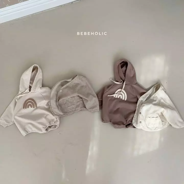 Bebe Holic - Korean Baby Fashion - #babyootd - Rainbow Hoody Bodysuit - 3