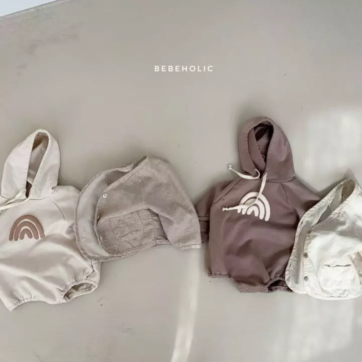 Bebe Holic - Korean Baby Fashion - #babyootd - Rainbow Hoody Bodysuit - 4