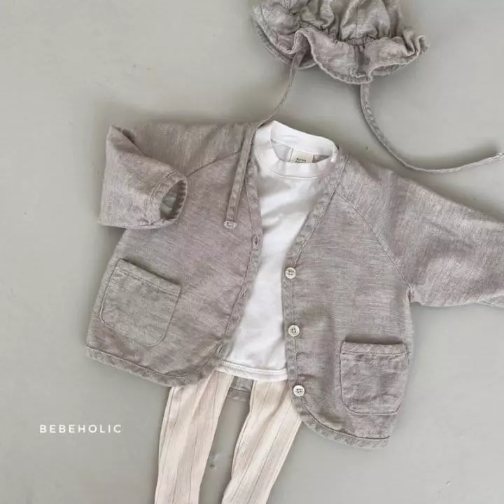 Bebe Holic - Korean Baby Fashion - #onlinebabyshop - Twill Cardigan - 6