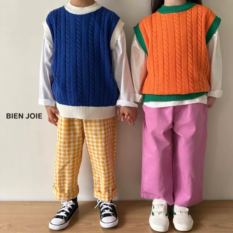 Bien Joie - Korean Children Fashion - #littlefashionista - Checks Pants - 4