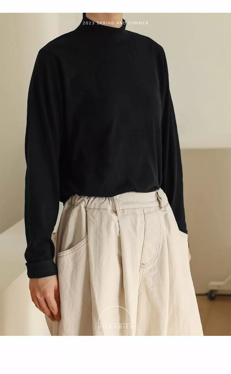Bien a Bien - Korean Children Fashion - #kidsshorts - Mom Libe Mock Neck Tee