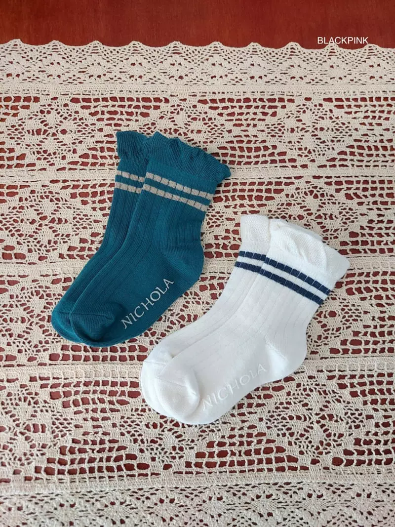 Black Pink - Korean Children Fashion - #Kfashion4kids - School Socks