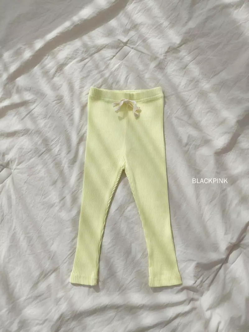 Black Pink - Korean Children Fashion - #Kfashion4kids - Rib Ribbon Leggings - 8