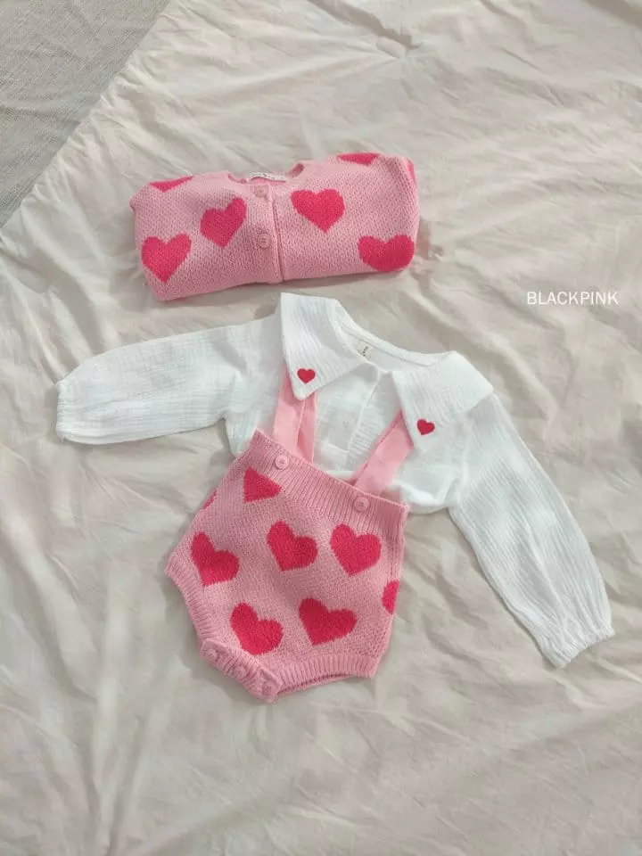 Black Pink - Korean Children Fashion - #Kfashion4kids - Spring Heart Bodysuit - 2