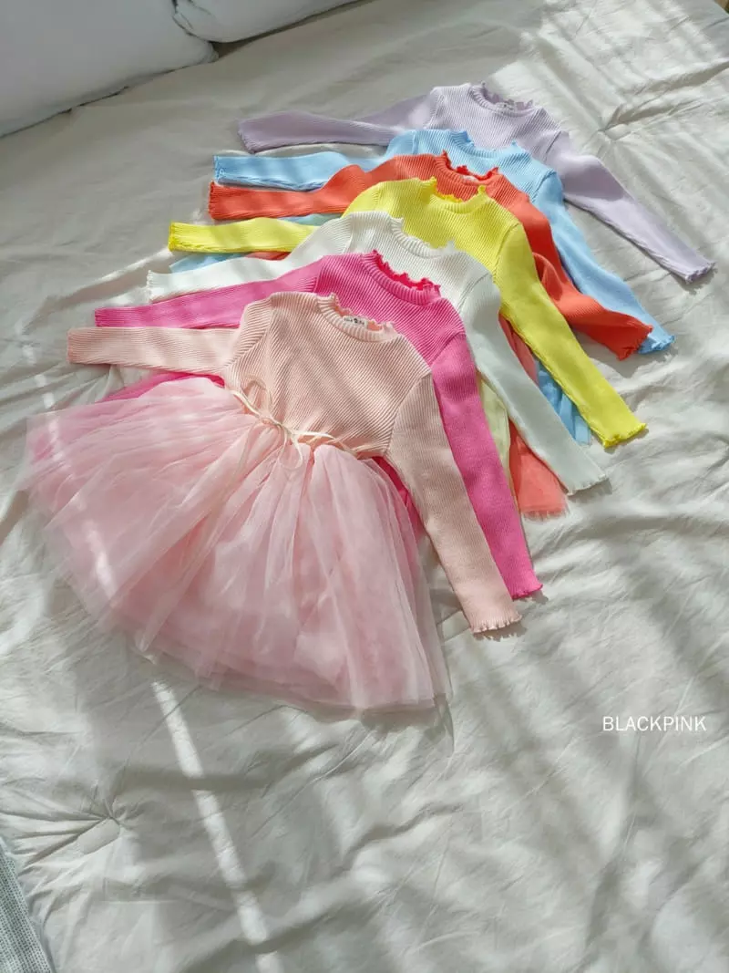 Black Pink - Korean Children Fashion - #childofig - Rib Sha One-piece - 2