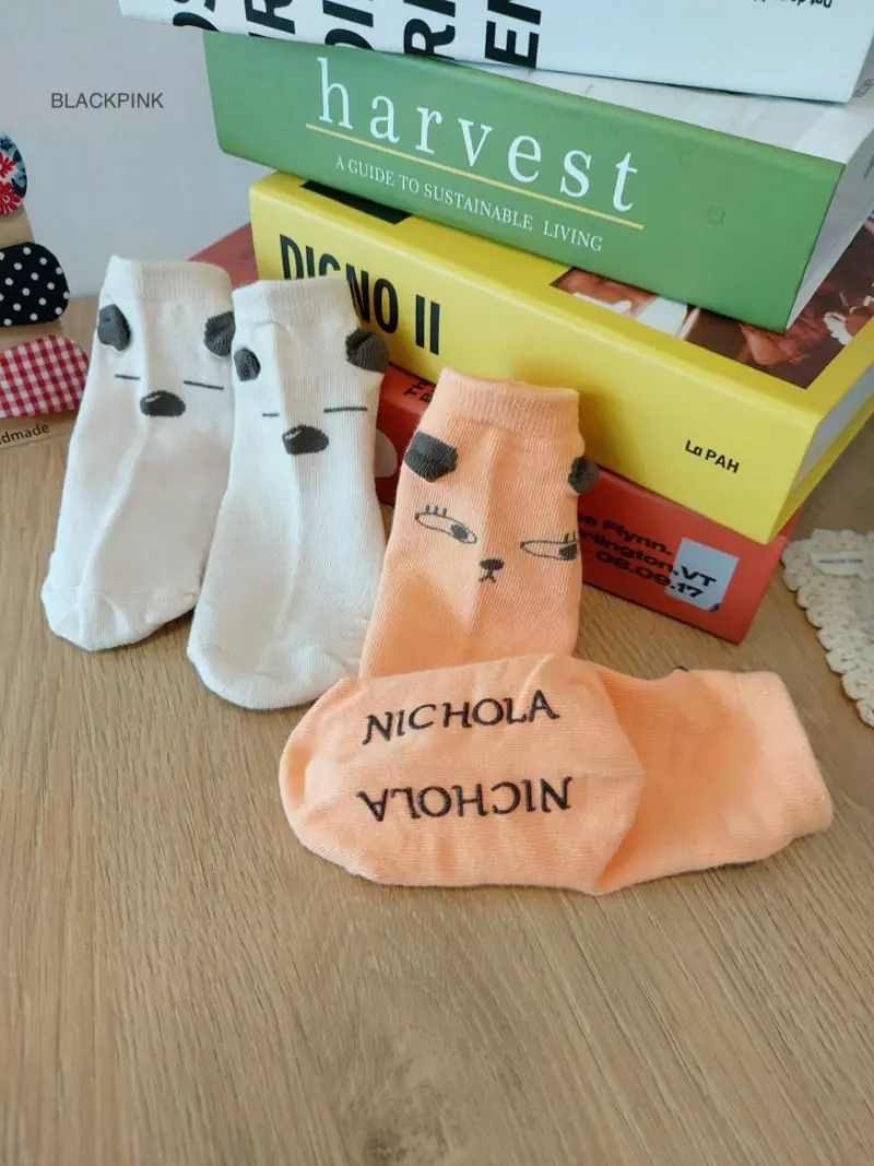 Black Pink - Korean Children Fashion - #childrensboutique - Animal Socks - 7