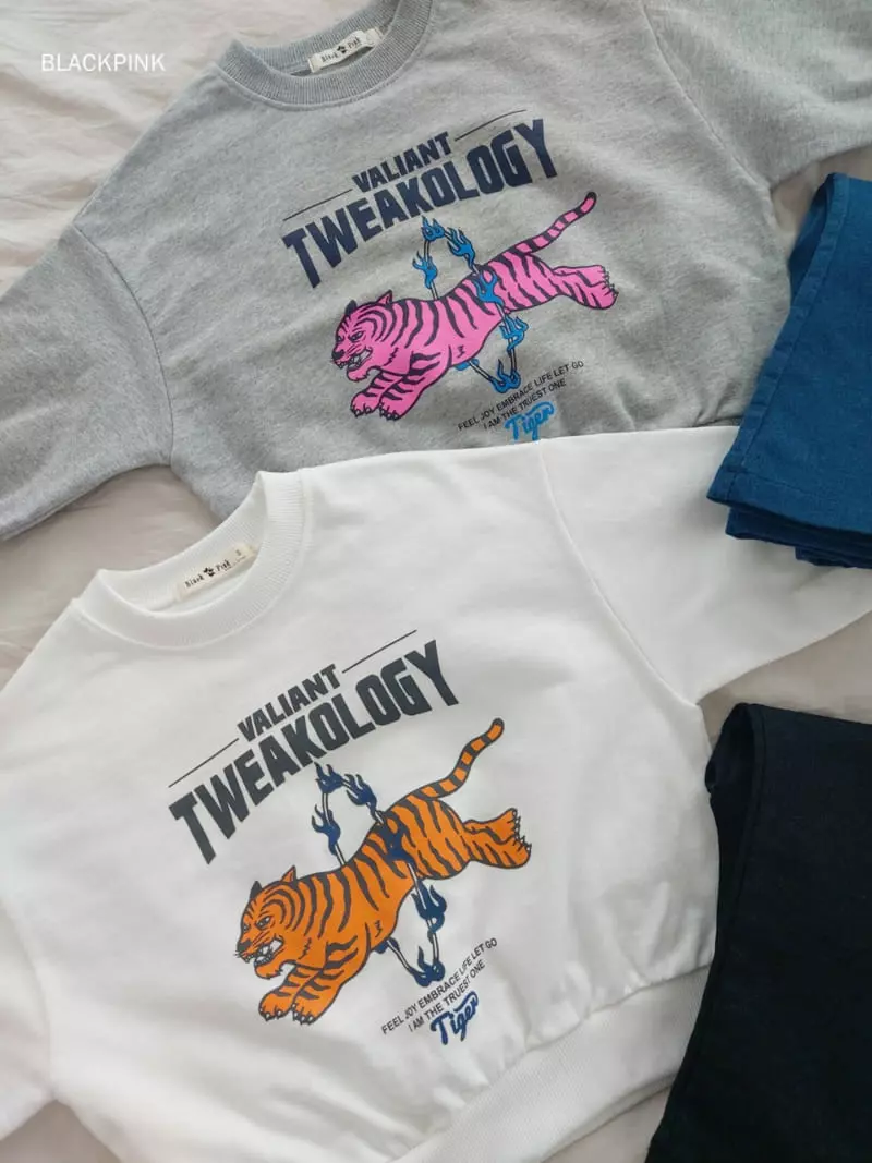 Black Pink - Korean Children Fashion - #kidsstore - Tiger Sweatshirt - 7
