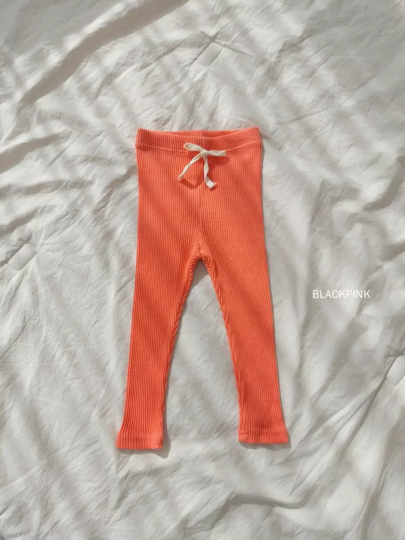 Black Pink - Korean Children Fashion - #kidzfashiontrend - Rib Ribbon Leggings - 7