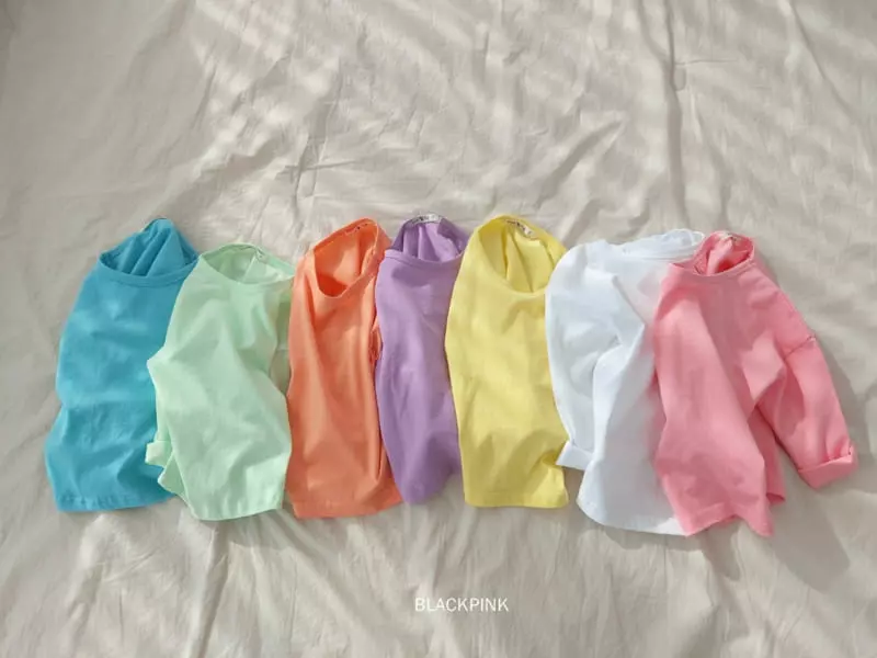 Black Pink - Korean Children Fashion - #kidzfashiontrend - Basic Single Tee