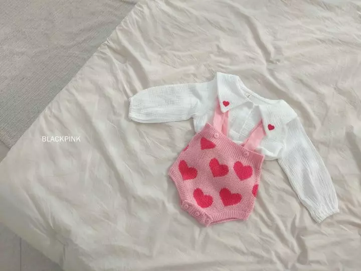 Black Pink - Korean Children Fashion - #kidzfashiontrend - Spring Heart Bodysuit