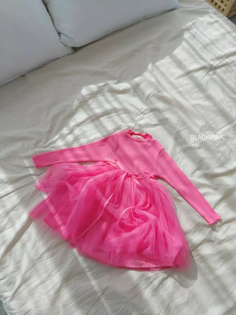 Black Pink - Korean Children Fashion - #littlefashionista - Rib Sha One-piece - 11