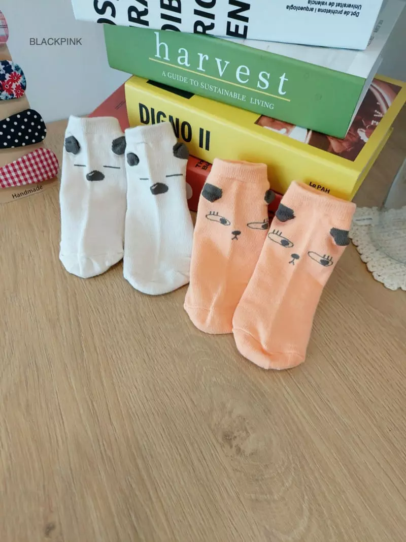 Black Pink - Korean Children Fashion - #magicofchildhood - Animal Socks - 2