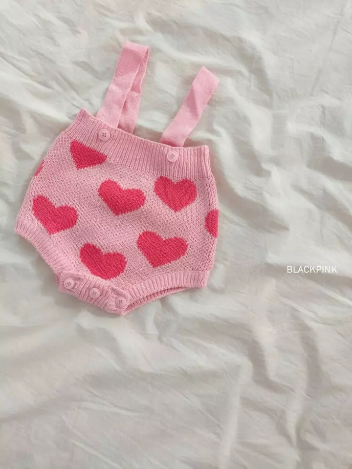 Black Pink - Korean Children Fashion - #littlefashionista - Spring Heart Bodysuit - 4