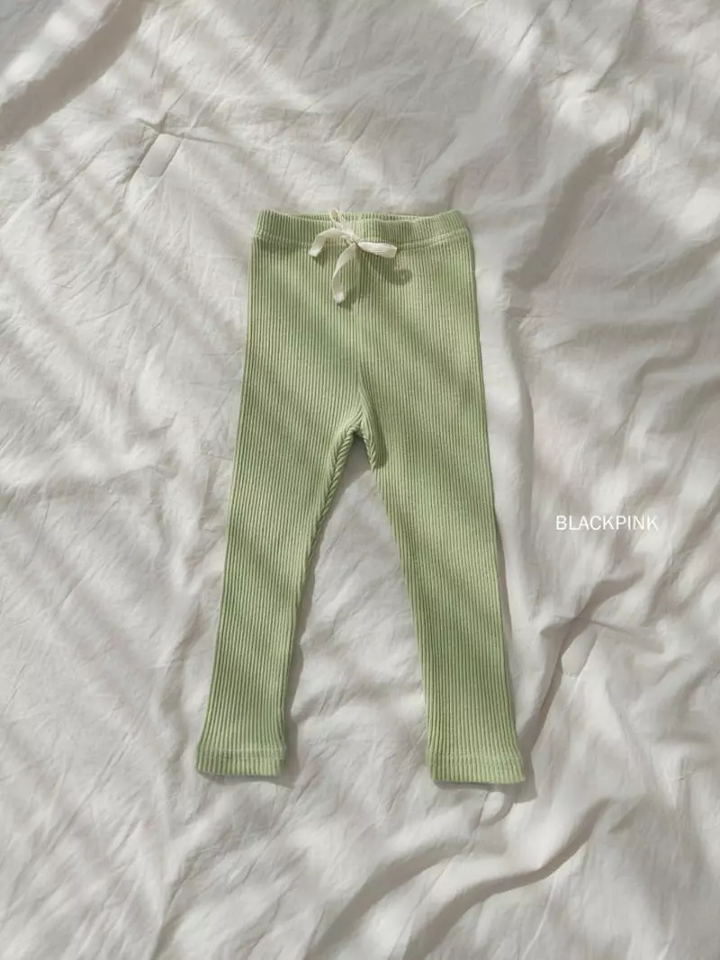 Black Pink - Korean Children Fashion - #prettylittlegirls - Rib Ribbon Leggings - 12