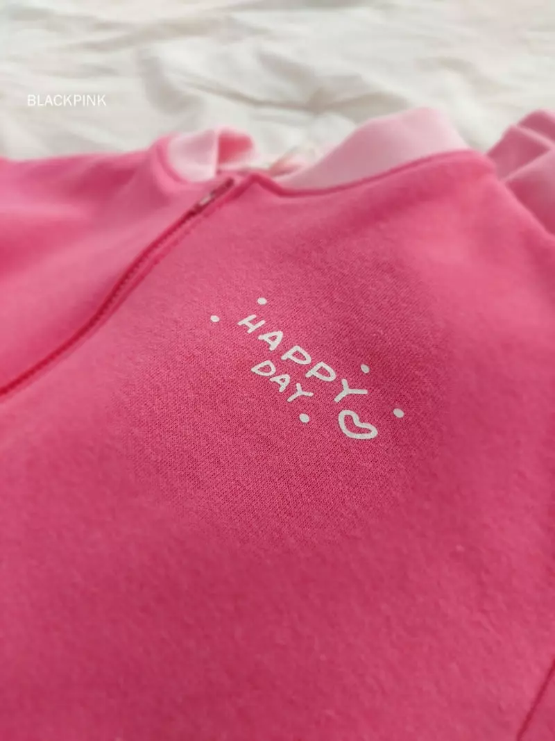 Black Pink - Korean Children Fashion - #toddlerclothing - Happy Day Zip-up - 2