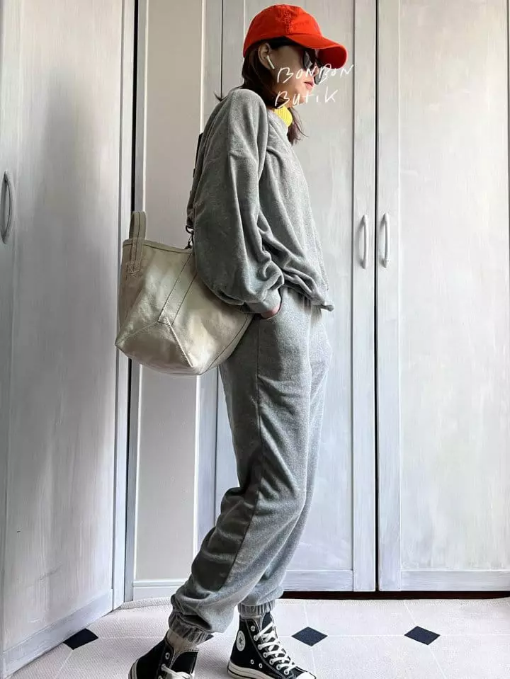 Bon Bon Butik - Korean Women Fashion - #vintagekidsstyle - Mom Terry Pants - 2
