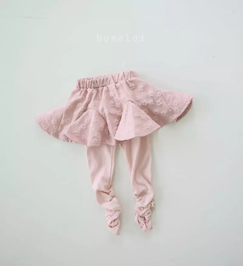 Bonaloi - Korean Children Fashion - #childrensboutique - Jaquard Shirring Skirt Leggings
