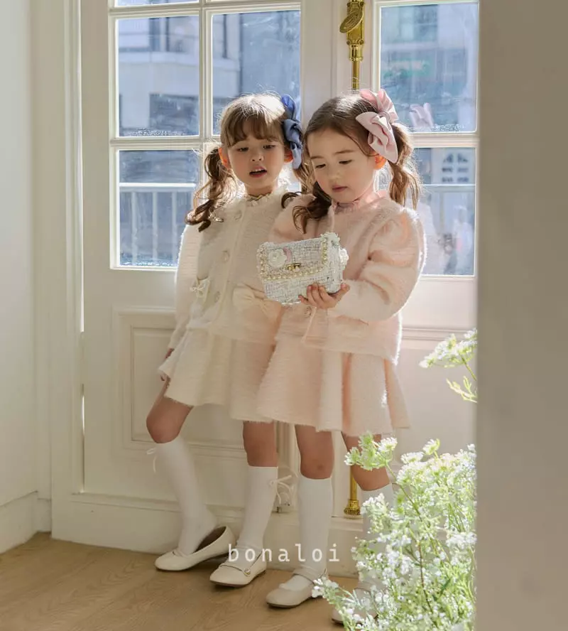 Bonaloi - Korean Children Fashion - #childrensboutique - Rose Ribbon Top Bottom Set - 5