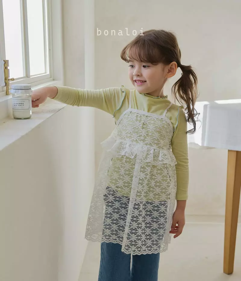 Bonaloi - Korean Children Fashion - #kidzfashiontrend - Lace Cemi One-piece