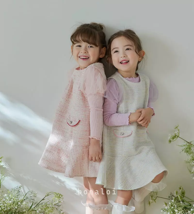 Bonaloi - Korean Children Fashion - #prettylittlegirls - Sol Mix One-piece - 3