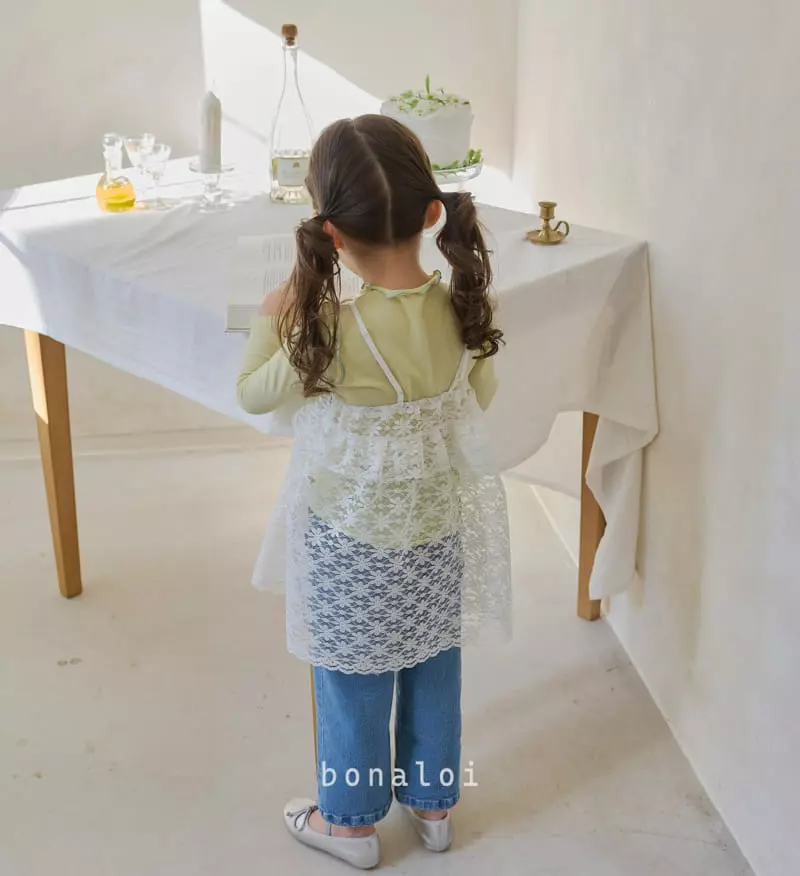 Bonaloi - Korean Children Fashion - #stylishchildhood - Lace Cemi One-piece - 9