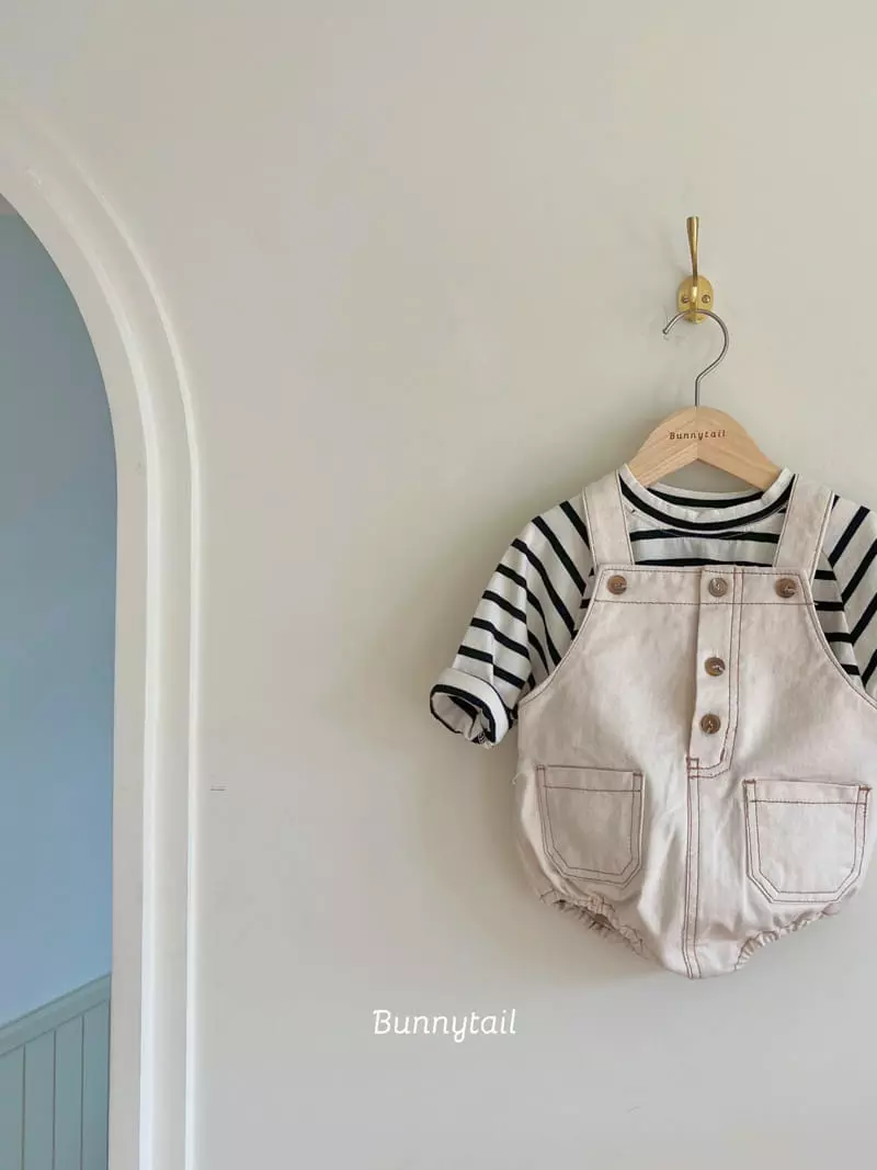 Bunnytail - Korean Baby Fashion - #babyoninstagram - Plain Dnim Bodysuit - 3