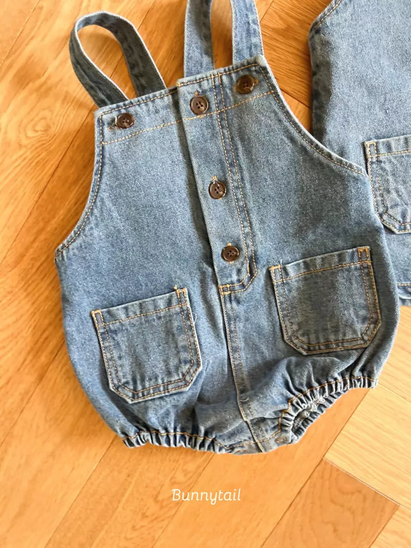 Bunnytail - Korean Baby Fashion - #babyoninstagram - Plain Dnim Bodysuit - 4