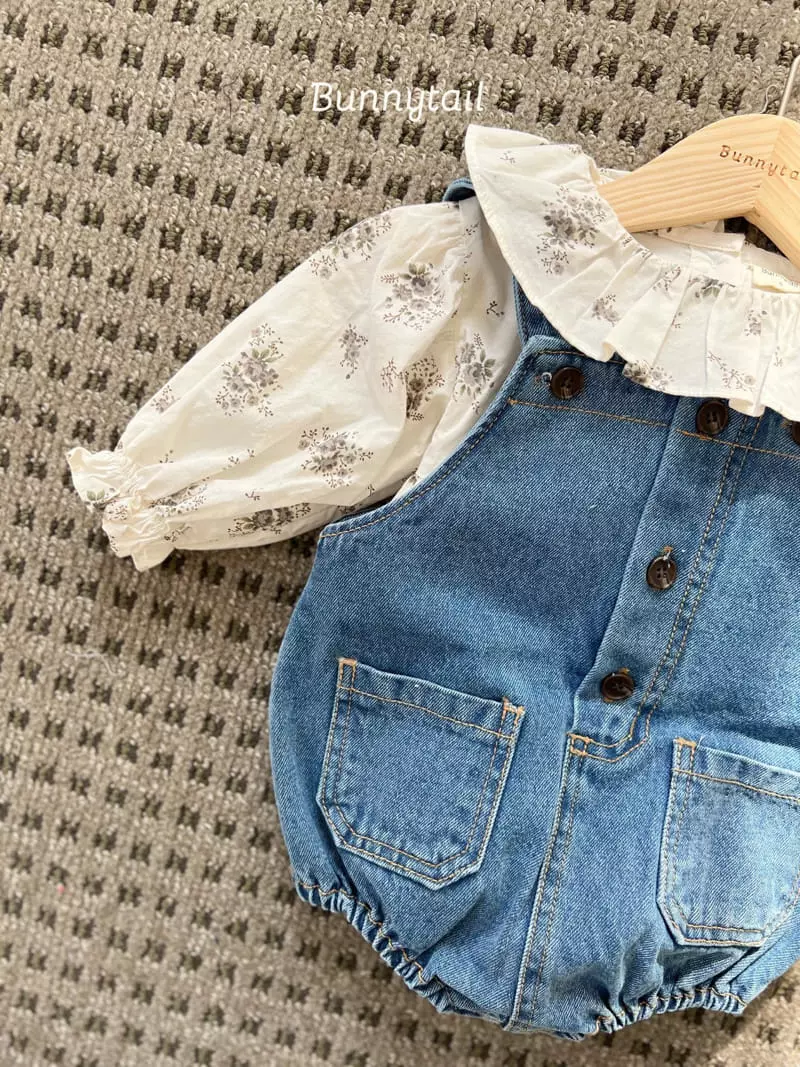 Bunnytail - Korean Baby Fashion - #onlinebabyboutique - Plain Dnim Bodysuit - 8