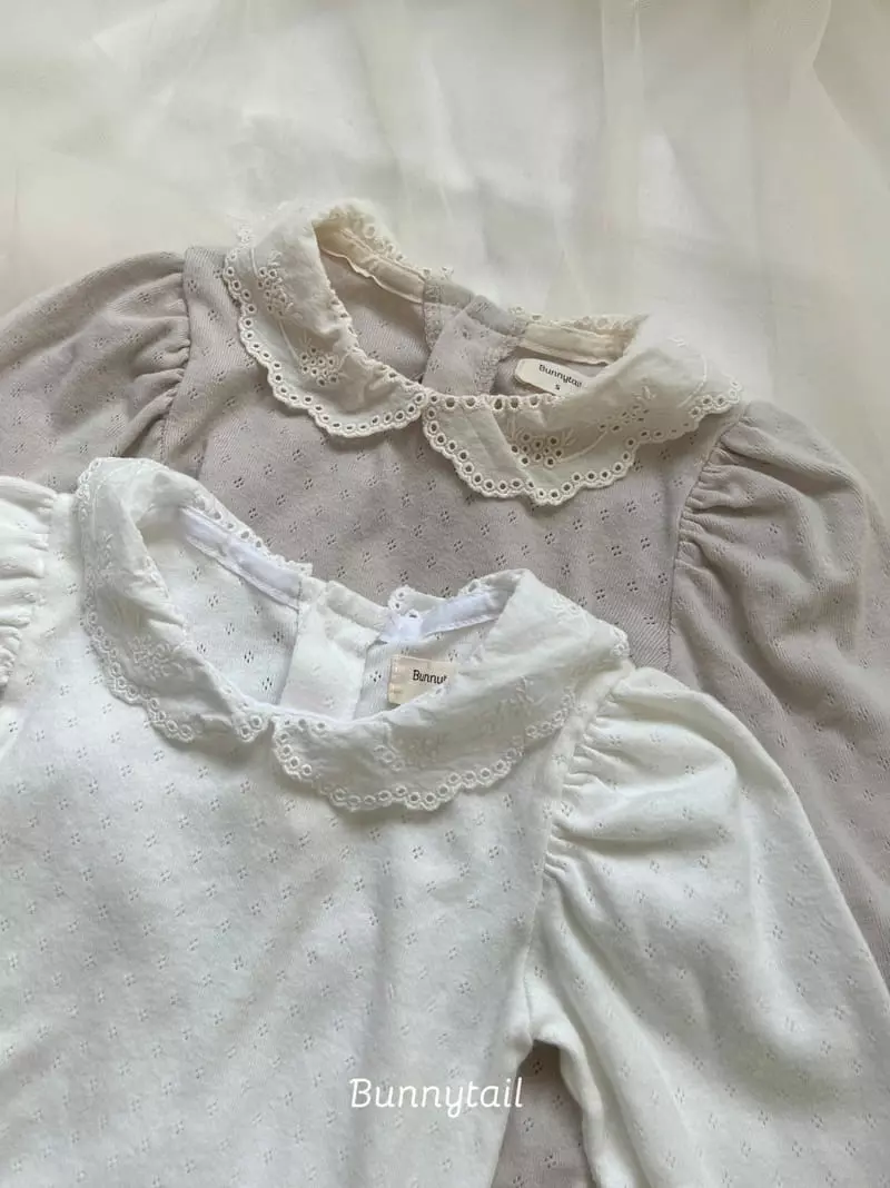 Bunnytail - Korean Children Fashion - #childofig - Eyelet Collar Tee