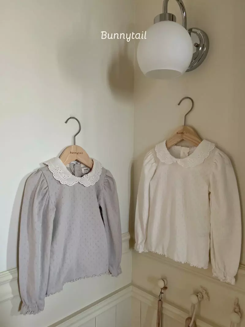 Bunnytail - Korean Children Fashion - #kidsshorts - Eyelet Collar Tee - 6