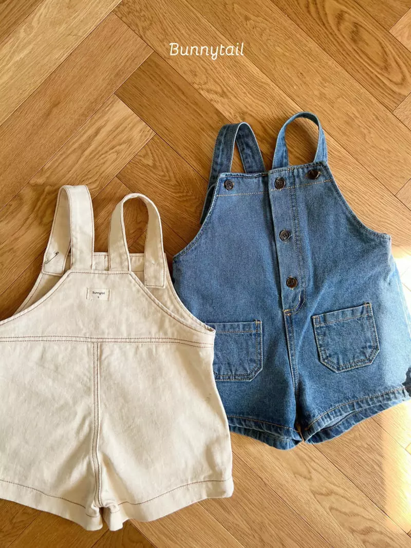 Bunnytail - Korean Children Fashion - #kidsshorts - Plain Denim Overall