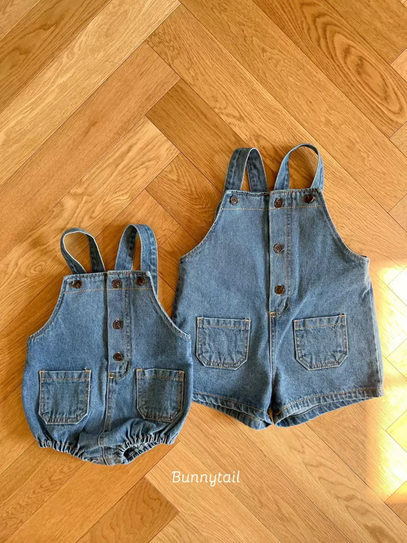 Bunnytail - Korean Children Fashion - #littlefashionista - Plain Denim Overall - 5