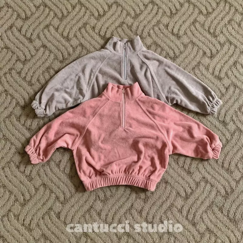 Cantucci Studio - Korean Children Fashion - #prettylittlegirls - Bobo Terry Half Zip-up
